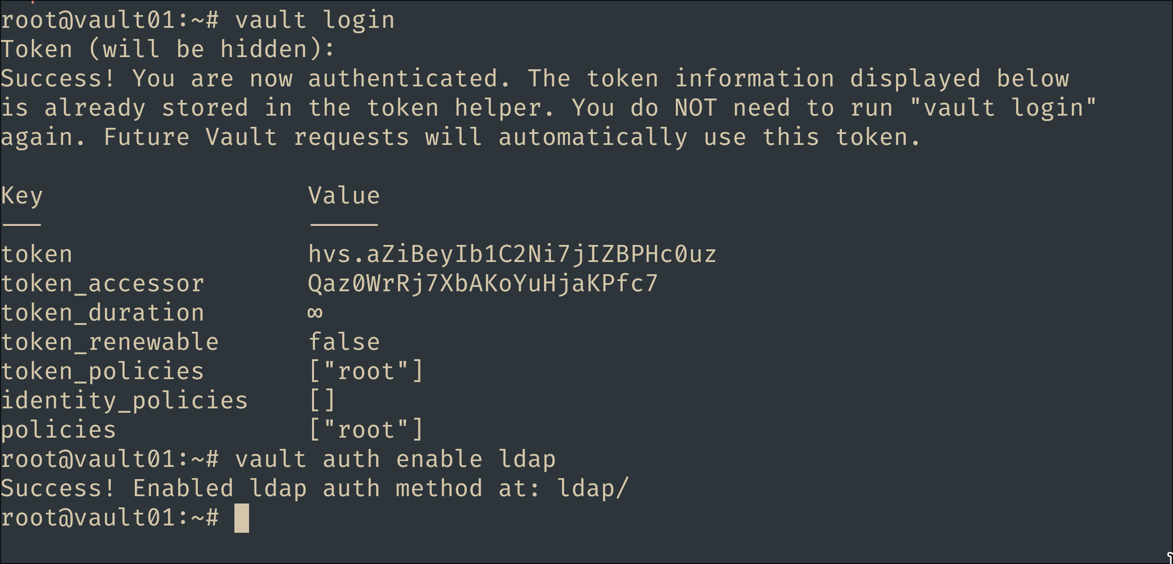 Enabling the LDAP auth method